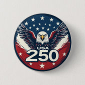 アメリカ独立250周年記念パトリオティックイーグル 缶バッジ (正面)