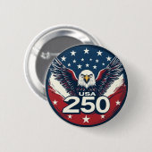 アメリカ独立250周年記念パトリオティックイーグル 缶バッジ (正面&裏面)