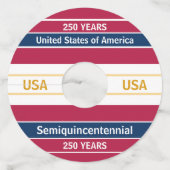 アメリカ独立250周年記念パトリオティックストライプ柄 ワイングラスタグ (裏面)