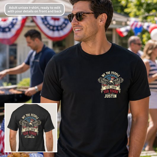 アメリカ独立250周年記念パトリオティックデザイン Tシャツ