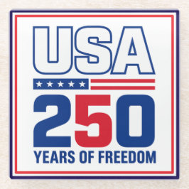 アメリカ独立250周年記念パトリオティックフラグデザイン ガラスコースター