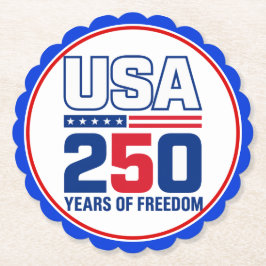アメリカ独立250周年記念パトリオティックフラグデザイン ペーパーコースター