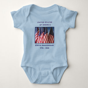 アメリカ独立250周年記念パトリオティックTシャツ ベビーボディスーツ
