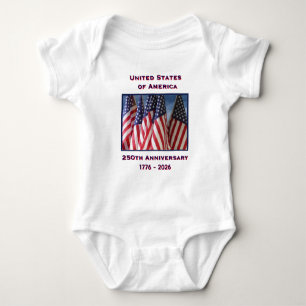 アメリカ独立250周年記念パトリオティックTシャツ ベビーボディスーツ