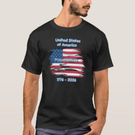 アメリカ独立250周年記念パーソナライズド Proud+and+Free USA Tシャツ