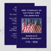 アメリカ独立250周年記念パーティー アメリカ国旗 BBQ 招待状 (正面/裏面)