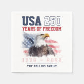 アメリカ独立250周年記念パーティー スタンダードカクテルナプキン (正面)