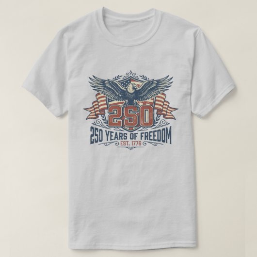 アメリカ独立250周年記念ヘリテージイーグル Tシャツ (デザイン正面)