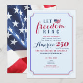 アメリカ独立250周年記念レタ・フリーダム・リング 招待状 (正面/裏面)