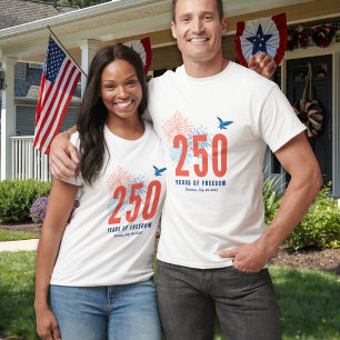 アメリカ独立250周年記念レトロな自由Tシャツ Tシャツ