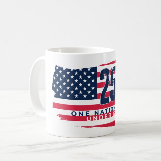 アメリカ独立250周年記念レトロフラグ コーヒーマグカップ (正面左)