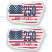 アメリカ独立250周年記念レトロフラグ シール (正面)