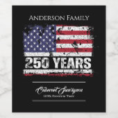 アメリカ独立250周年記念レトロフラグ ワインラベル (シングルラベル)