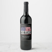 アメリカ独立250周年記念レトロフラグ ワインラベル (正面)