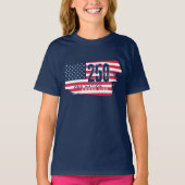 アメリカ独立250周年記念レトロフラグ Tシャツ (正面)