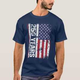 アメリカ独立250周年記念レトロフラグ Tシャツ
