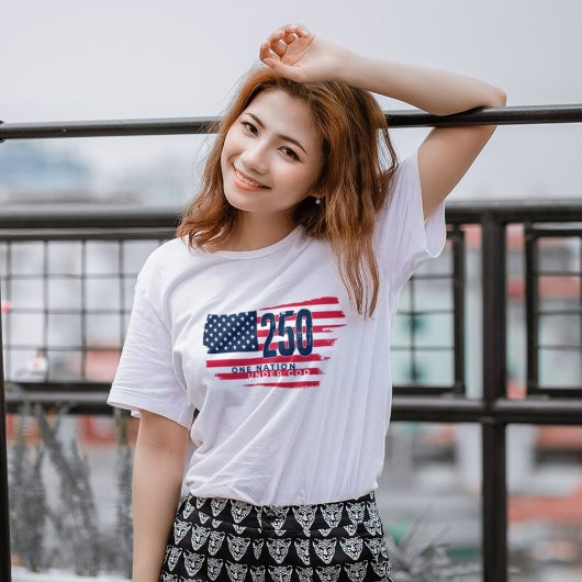 アメリカ独立250周年記念レトロフラグ Tシャツ
