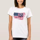 アメリカ独立250周年記念レトロフラグ Tシャツ (正面)