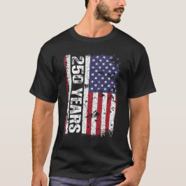 アメリカ独立250周年記念レトロフラグ Tシャツ