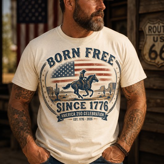 アメリカ独立250周年記念ヴィンテージカウボーイ Tシャツ
