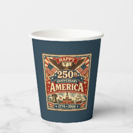 アメリカ独立250周年記念ヴィンテージ風アメリカ愛国デザイン 紙コップ