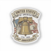 アメリカ独立250周年記念愛国ベクターD シール (正面)