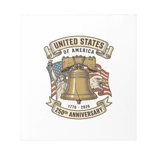 アメリカ独立250周年記念愛国ベクターD ノートパッド (正面)