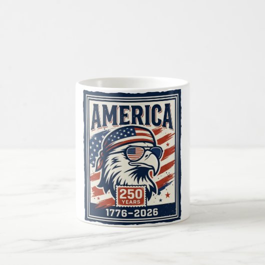 アメリカ独立250周年記念愛国ワシデザイン コーヒーマグカップ (中央)