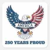 アメリカ独立250周年記念愛国ワシ スクエアシール (正面)