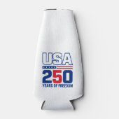 アメリカ独立250周年記念愛国的なデザインの旗 ボトルクーラー (正面)