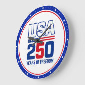 アメリカ独立250周年記念愛国的なフラグデザイン ラージ壁時計 (傾斜)