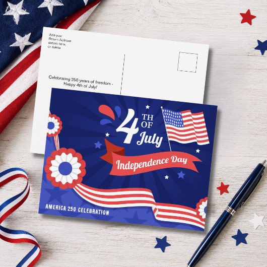 アメリカ独立250周年記念日お祝い 2026 シーズンポストカード