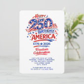 アメリカ独立250周年記念日7月4日のパーティー 招待状 (スタンド正面)