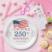 アメリカ独立250周年記念日7月4日パーティー ペーパープレート (パーティー)