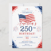 アメリカ独立250周年記念日7月4日パーティー 招待状 (正面)