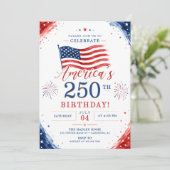 アメリカ独立250周年記念日7月4日パーティー 招待状 (スタンド正面)