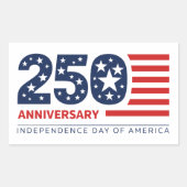 アメリカ独立250周年記念日 長方形シール (正面)