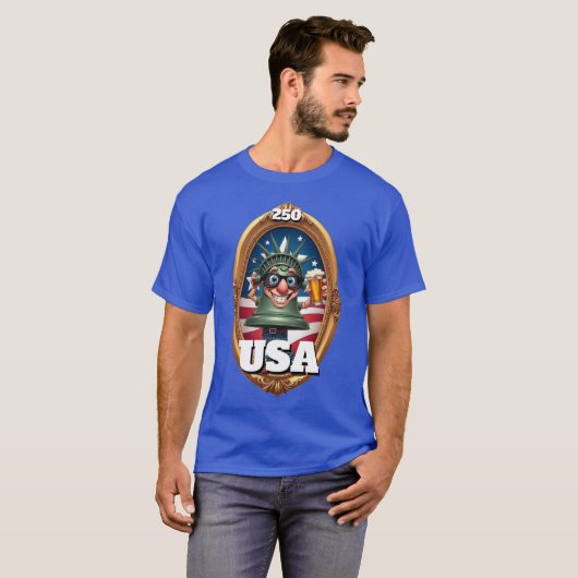 アメリカ独立250周年記念日 2026年7月4日 Tシャツ (正面フル)