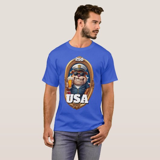 アメリカ独立250周年記念日 2026年7月4日 Tシャツ (正面フル)