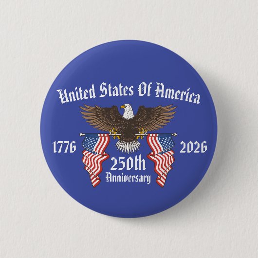 アメリカ独立250周年記念日・7月4日独立記念日 缶バッジ (正面)