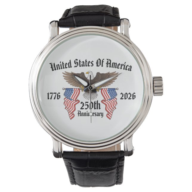 アメリカ独立250周年記念日 7月4日 独立記念日 腕時計 (正面)