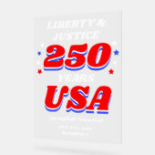 アメリカ独立250周年記念自由と正義の祝賀 アクリルサイン (傾斜)