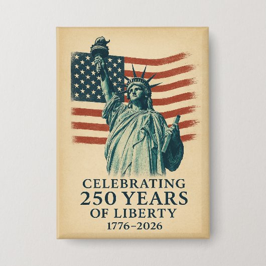 アメリカ独立250周年記念自由愛国的なお祝い 缶バッジ (正面)