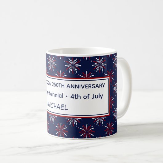 アメリカ独立250周年記念花火 コーヒーマグカップ (正面右)