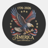 アメリカ独立250周年記念鷲 ラウンドシール (正面)
