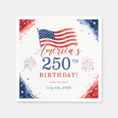 アメリカ独立250周年記念7月4日パーティー スタンダードカクテルナプキン (正面)