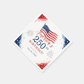 アメリカ独立250周年記念7月4日パーティー スタンダードカクテルナプキン (角)