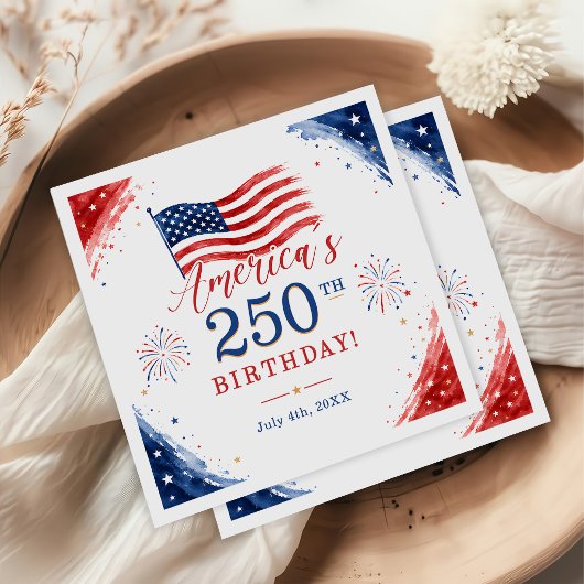 アメリカ独立250周年記念7月4日パーティー スタンダードカクテルナプキン