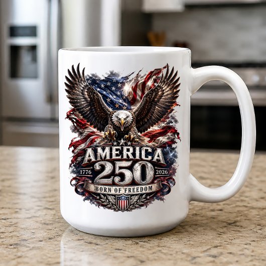 アメリカ独立250周年記念7月4日 コーヒーマグカップ