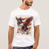アメリカ独立250周年記念 アメリカンイーグル 1776 愛国 Tシャツ (正面)